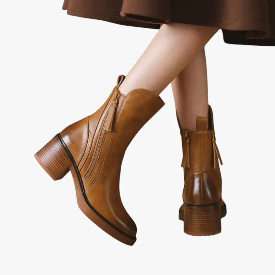 Women's Madelyn black ankle boots block heel padded insole sleek everyday style
