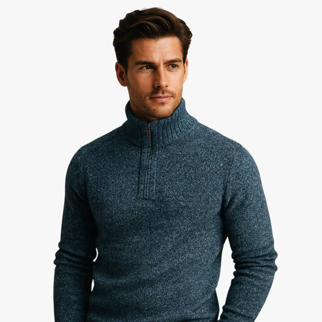 Men's lightweight breathable soft knit sweater in timeless classic silhouette for layering