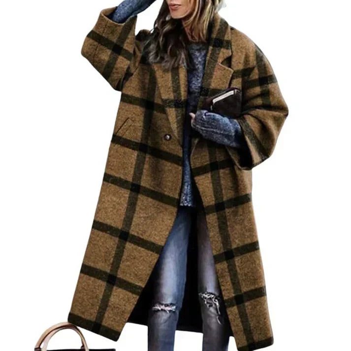 Women's long wool coat sleek silhouette natural warmth enchanting colors timeless style