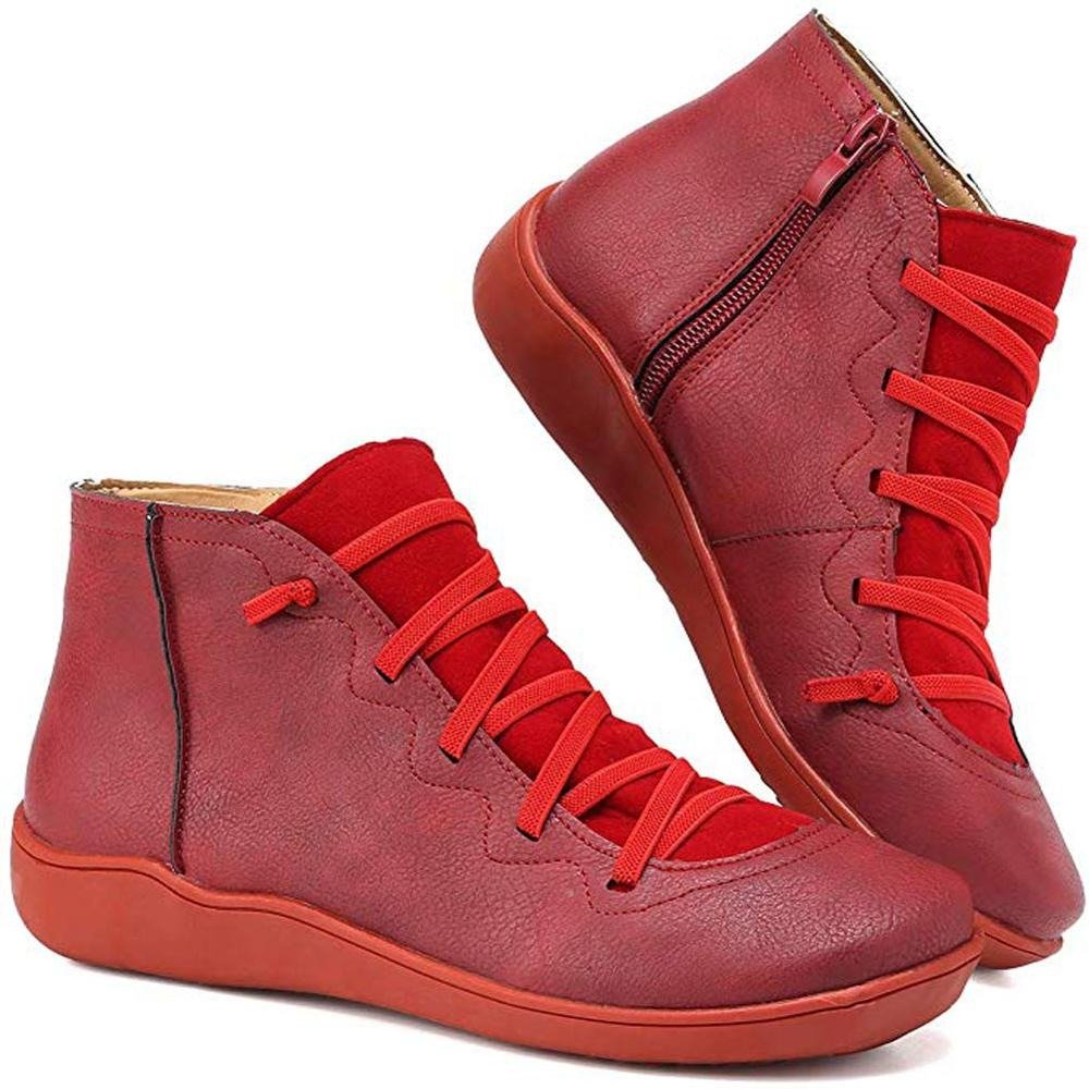 Women's minimalist lace-up ankle boots, neutral tone, sleek low-profile silhouette for everyday casual wear
