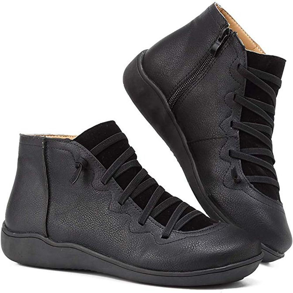 Women's minimalist lace-up ankle boots neutral tone sleek silhouette versatile casual everyday style