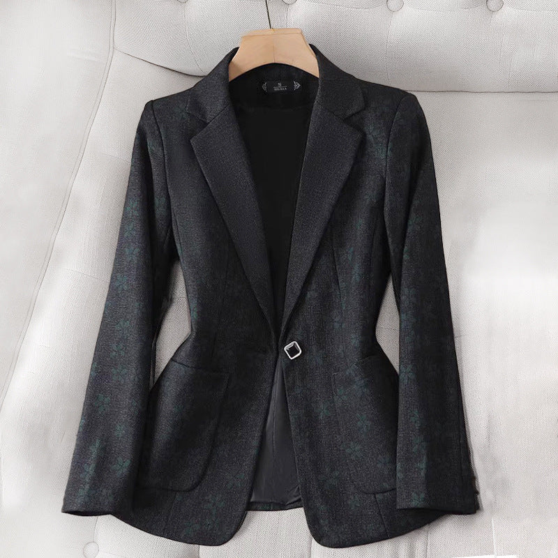 Women's dusty pink plaid blazer tailored fit single button closure soft check pattern