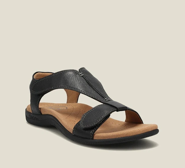 Women's orthopedic T-strap sandals with contoured footbed, lightweight minimalist design for all-day comfort