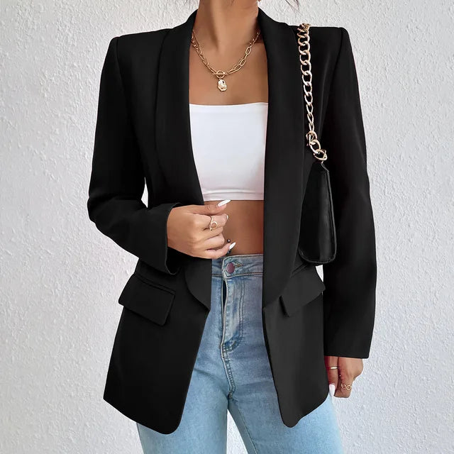 Women's Fiona elegant blazer timeless regular cut stretch polyester versatile office essential