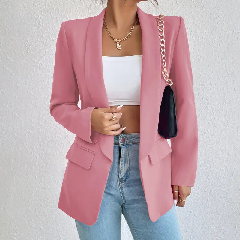 Women's Fiona elegant blazer timeless regular cut stretch polyester versatile office essential