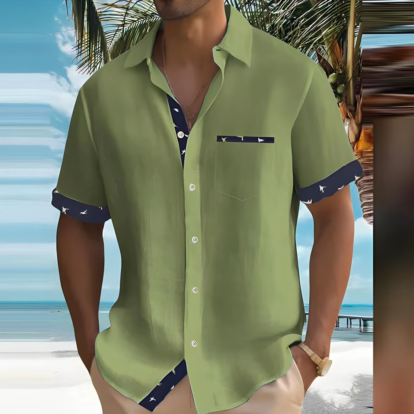 Rome men's oversized lightweight shirt breathable streetwear relaxed fit versatile neutral-tone casual top