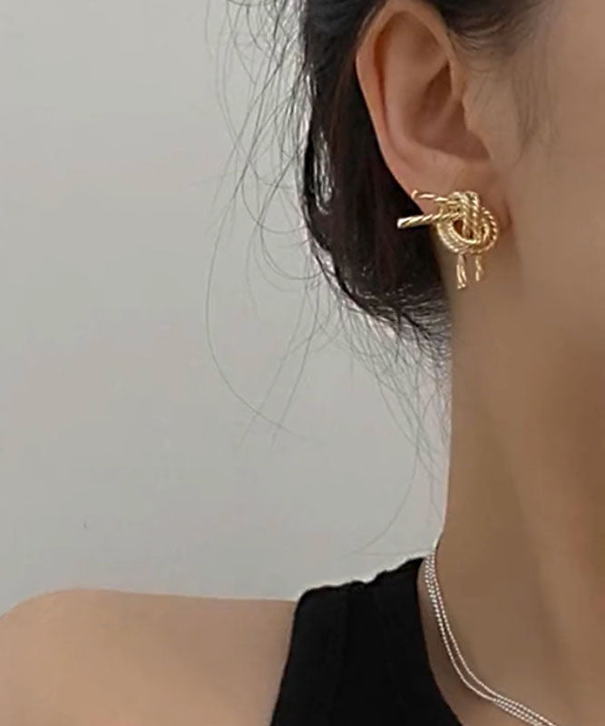 Boucles d'oreilles à tige Love modernes en or et cuivre doré - Urbann-Vibe