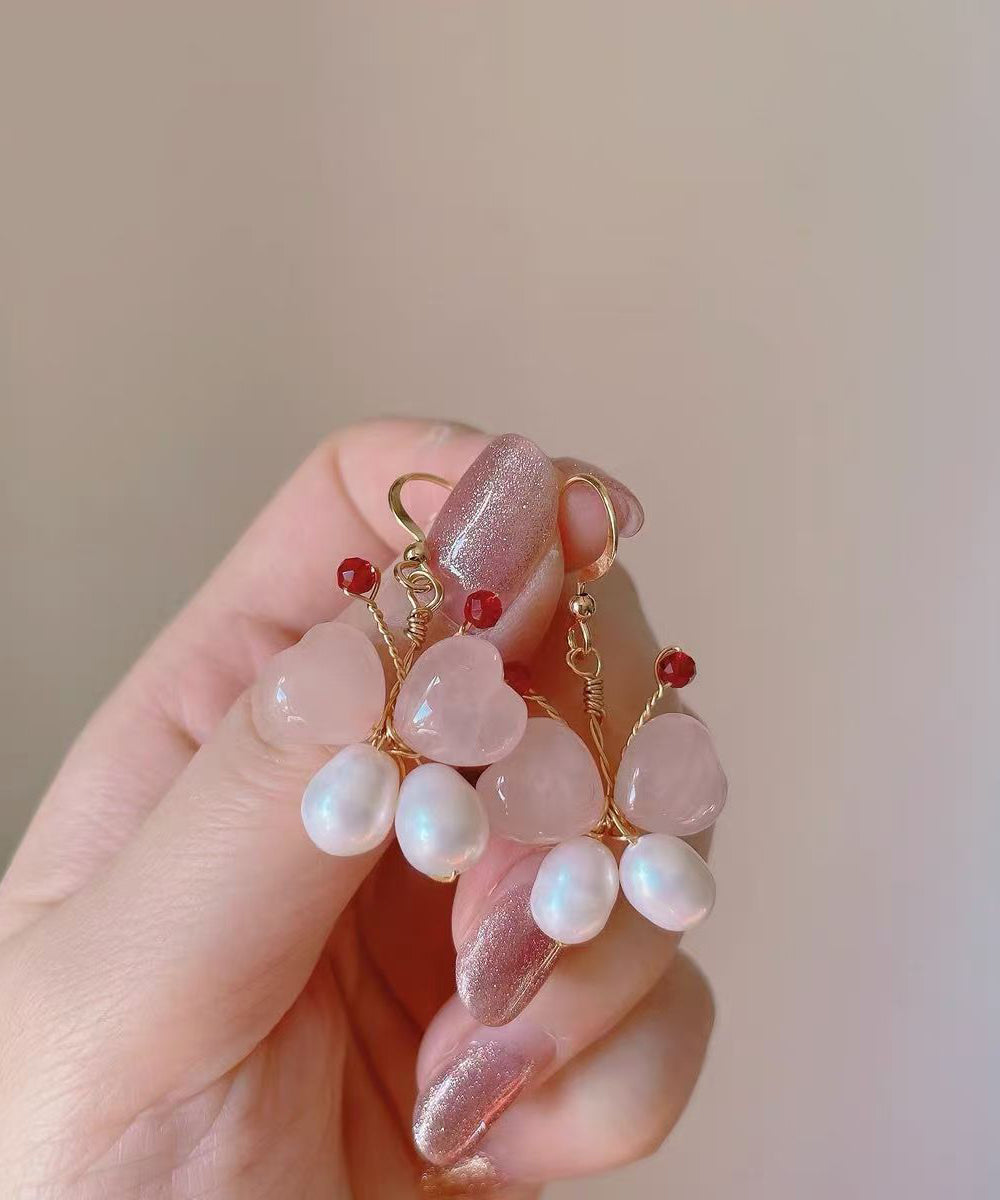 Boucles d'oreilles pendantes modernes en argent sterling doré et cristal avec perles et papillon - Urbann-Vibe
