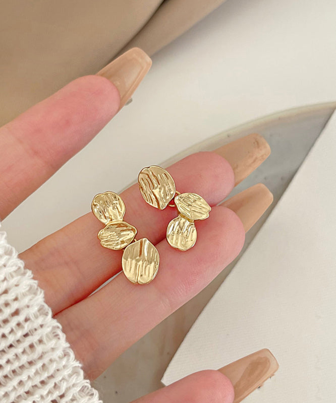 Boucles d'oreilles à tige modernes en argent sterling doré - Urbann-Vibe