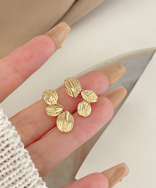 Boucles d'oreilles à tige modernes en argent sterling doré - Urbann-Vibe