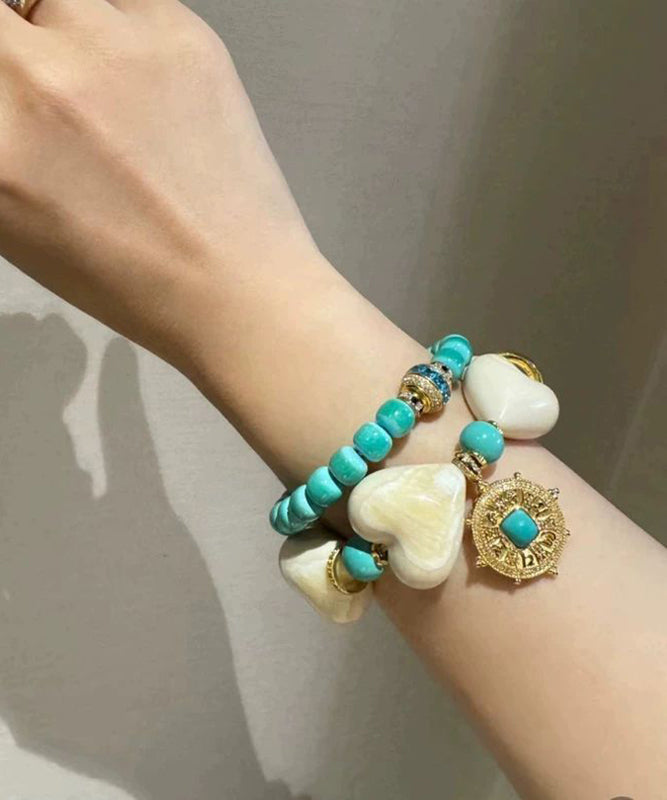 Bracelet à breloques moderne en alliage de cuivre multicolore avec bouchon de lait et fromage - Urbann-Vibe
