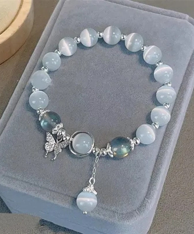 Bracelet à breloques moderne en alliage de soie et zircon, papillon, œil de chat - Urbann-Vibe