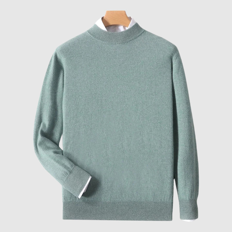 Premium wool blend crewneck sweater minimalist cut lightweight warmth everyday professional style