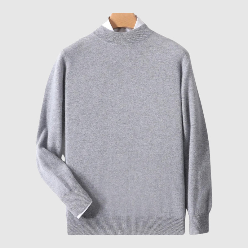 Premium wool blend crewneck sweater minimalist cut lightweight warmth professional everyday style