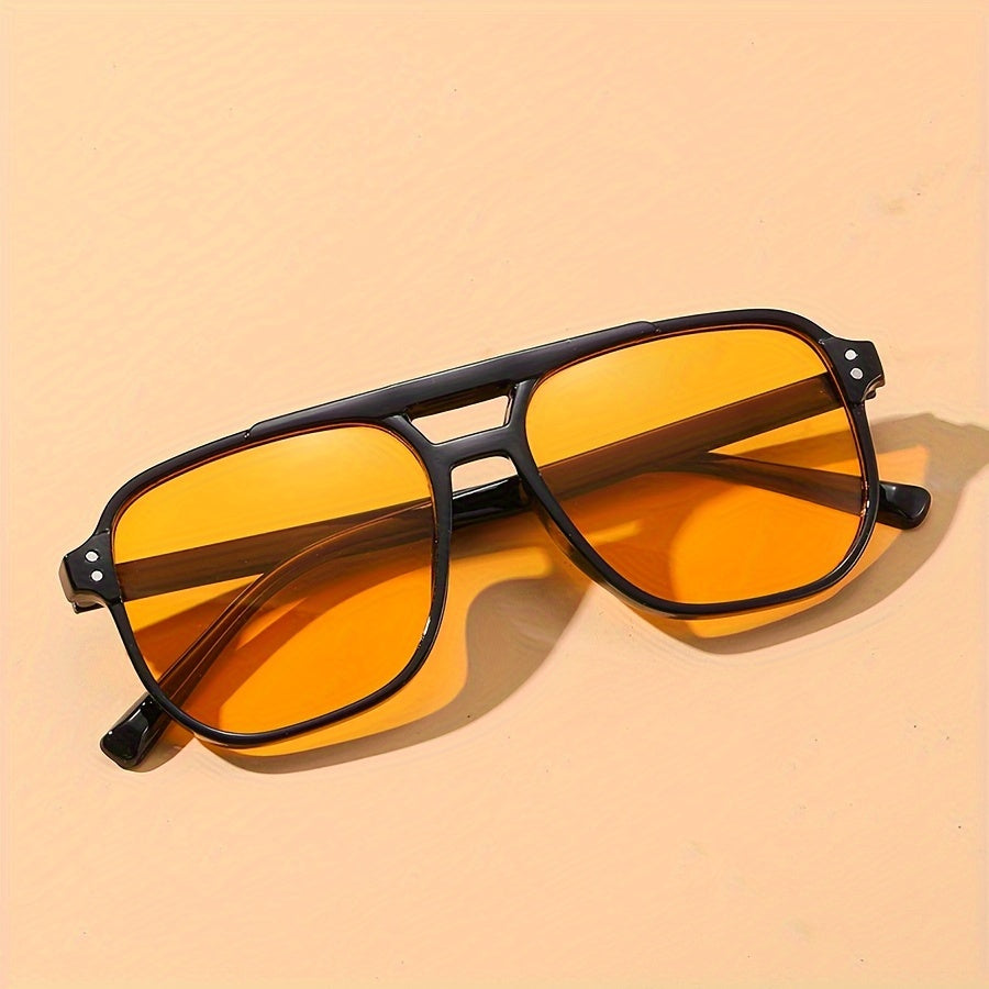 Men's black polygonal sunglasses full rim polycarbonate scratch-resistant lenses lightweight casual style
