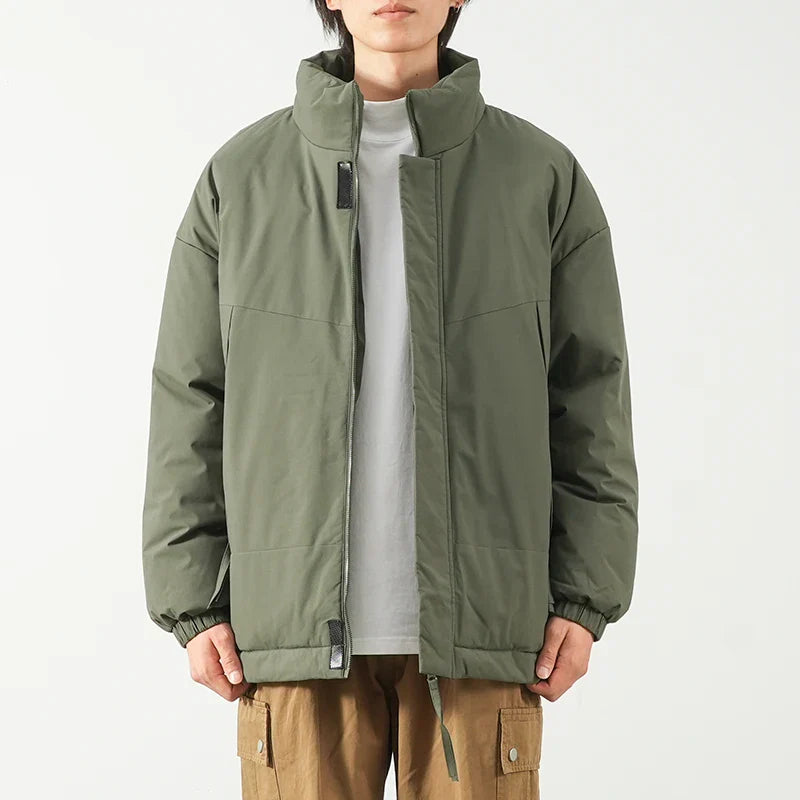 Men's wind and water repellent winter jacket, urban style, warm cotton lining cold weather outerwear