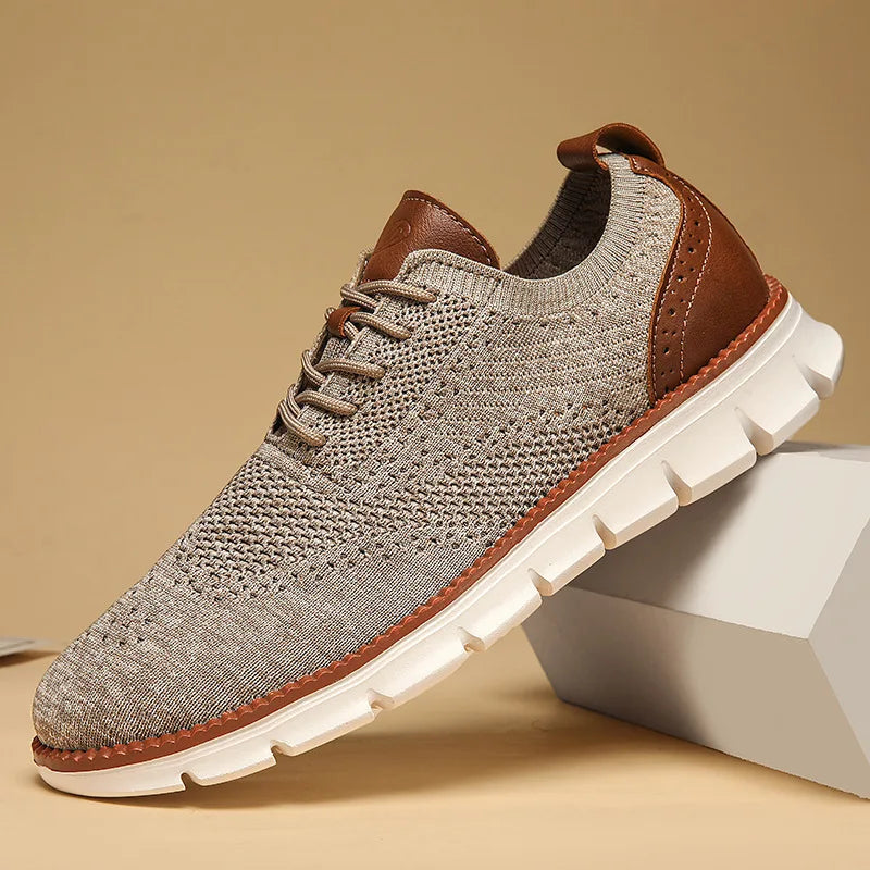 Monac lightweight knit sneakers in neutral tones, sleek low-top silhouette for urban professionals