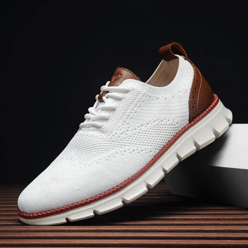 Monac lightweight breathable knit sneakers cushioned sole smart-casual urban professional style