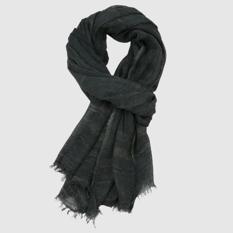 Monferrato women's woven scarf soft cotton blend bohemian raw edges lightweight breathable year-round
