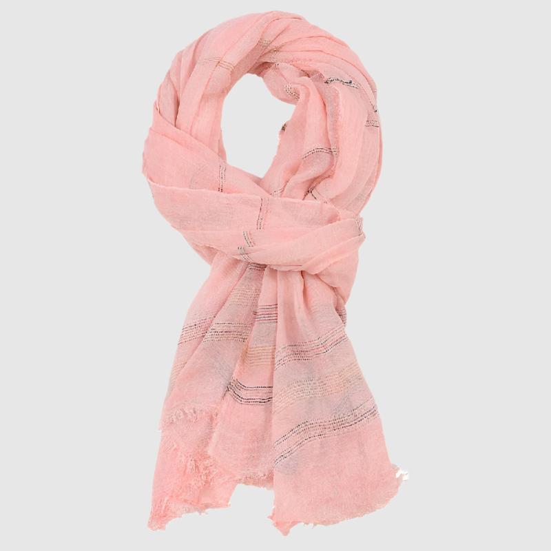 Monferrato women's woven scarf soft cotton blend bohemian raw edges lightweight breathable year-round