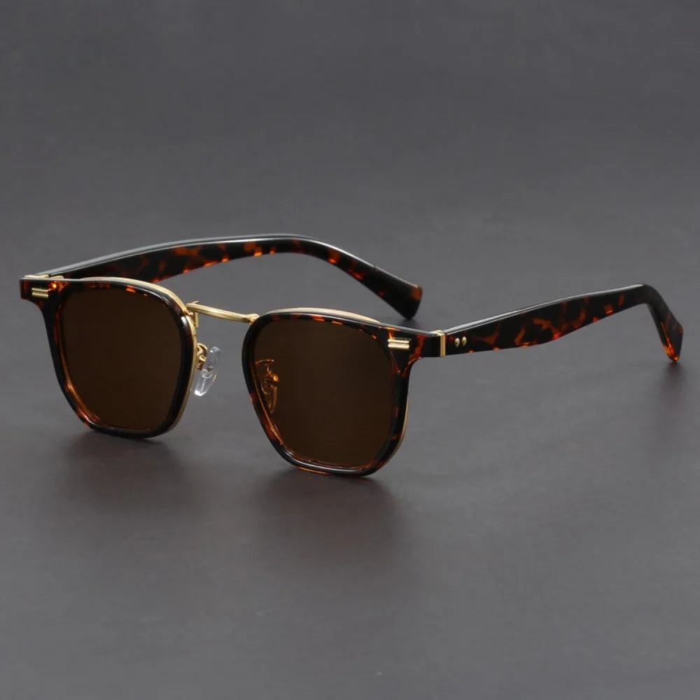 Montero Urban Squares unisex sunglasses black acetate frame dark square lenses UV protection metal accents