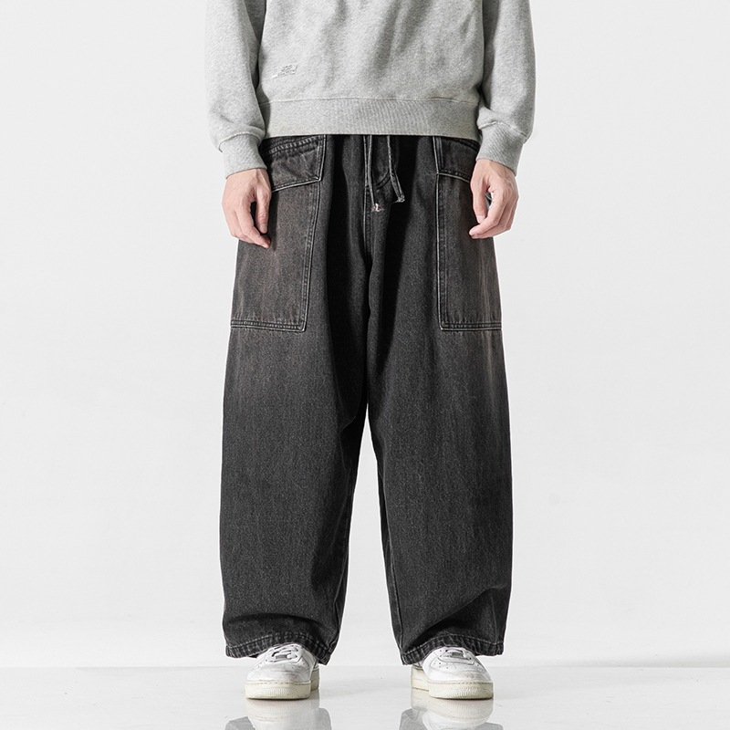 Montero vintage black heavy-washed ultra wide leg denim pants oversized streetwear silhouette