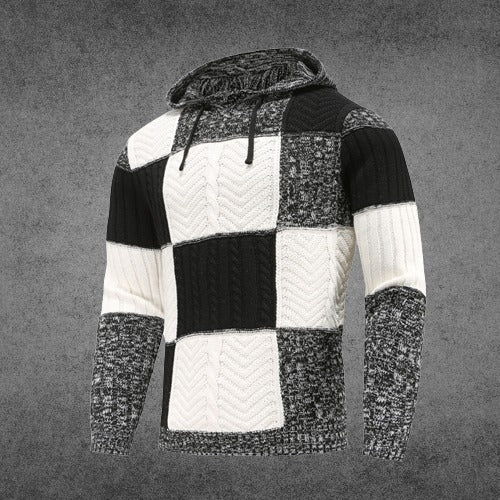Leif unisex wool pullover hoodie in natural tones, soft sustainable knit for cold weather comfort