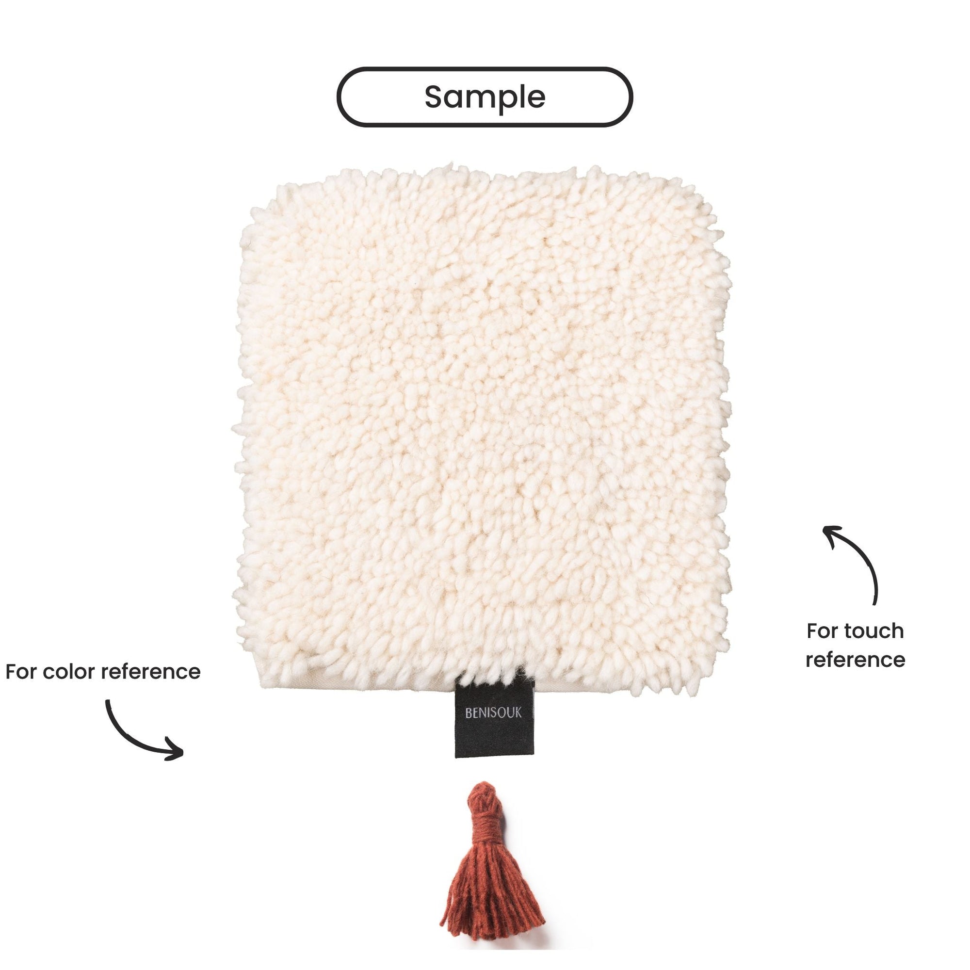 Nadira handmade Moroccan shag rug natural wool Beni Ourain style cream textured artisan weave
