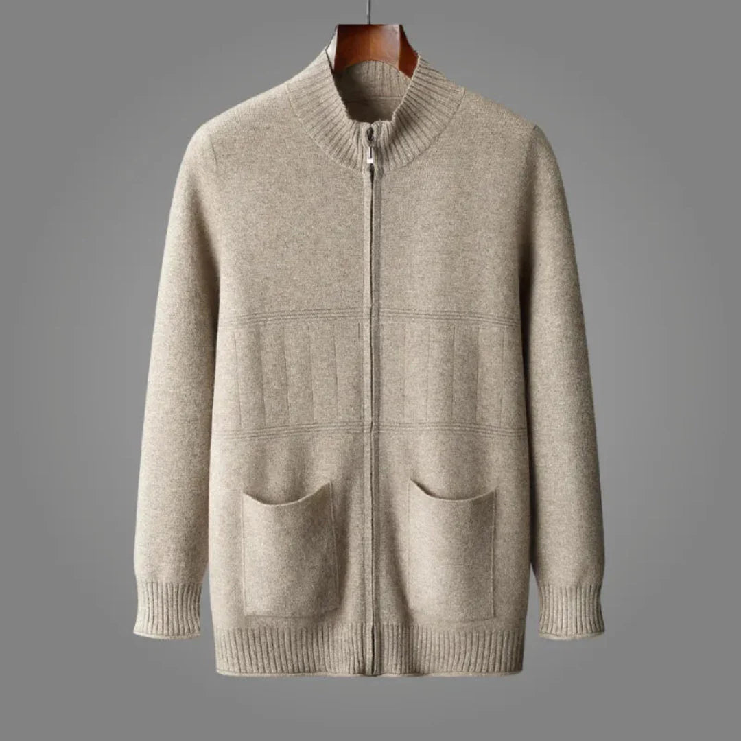 Women's Nancy wool full-zip cardigan ultra-soft premium knit layering piece with timeless silhouette