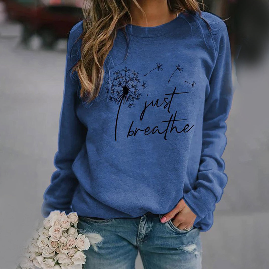 Women's relaxed fit graphic print sweatshirt soft cotton blend round neck casual Nordic Flair