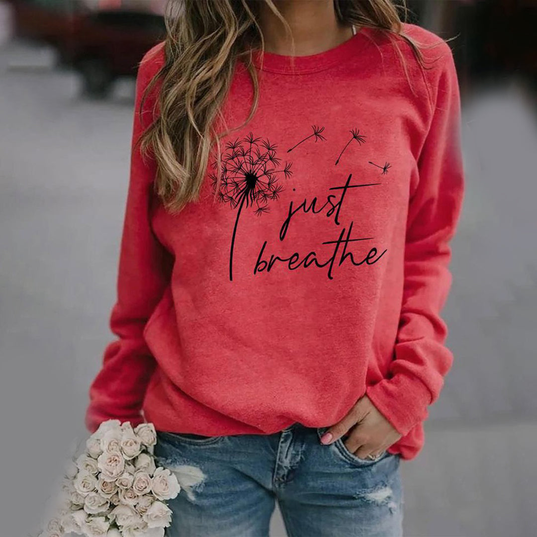 Women's relaxed fit graphic print sweatshirt soft cotton blend round neck casual Nordic Flair