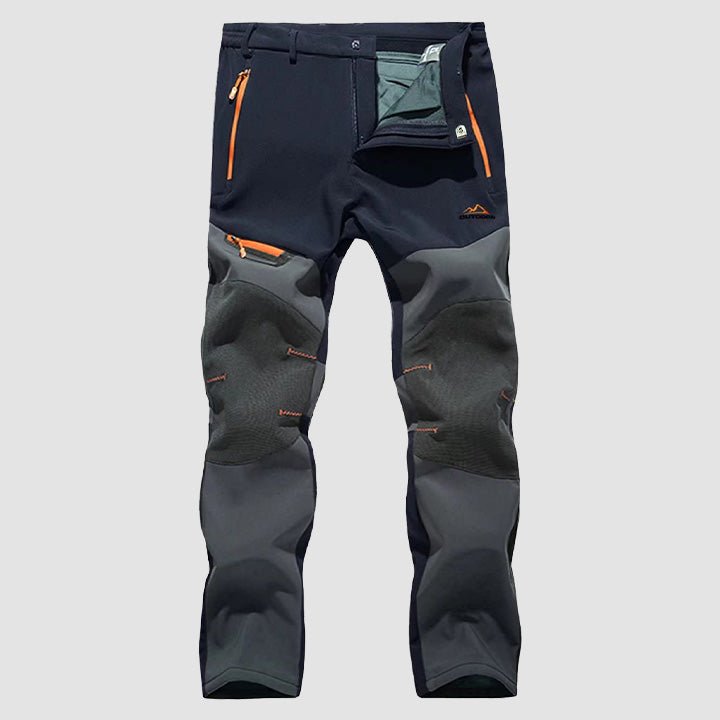 Men's fleece-lined softshell pants water-resistant cold weather hiking outdoor adventure fit