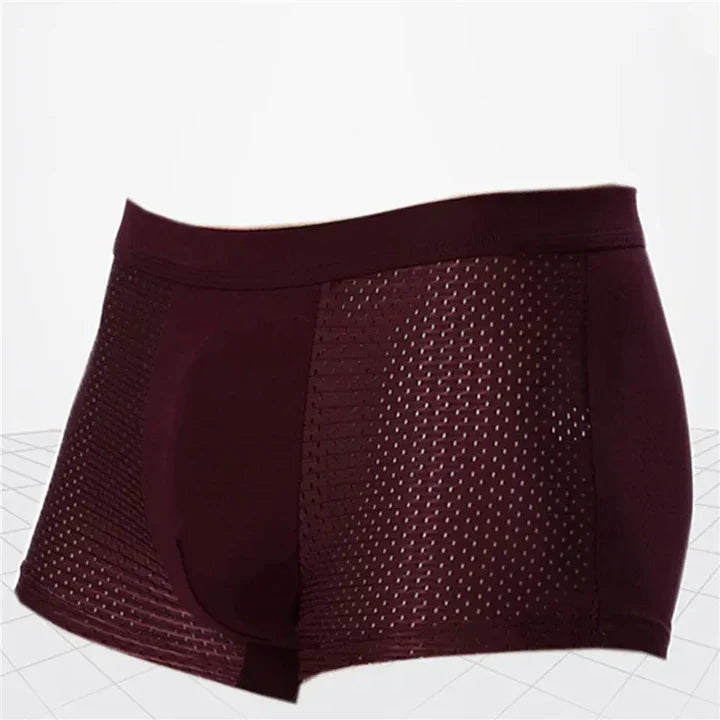 Men's bamboo boxer shorts set, breathable soft fabric, trendy colors, ultra-comfortable relaxed fit