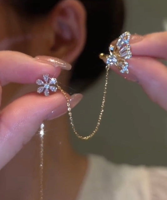Nouvelle arrivée de boucles d'oreilles à clip papillon en cristal brillant - Urbann-Vibe
