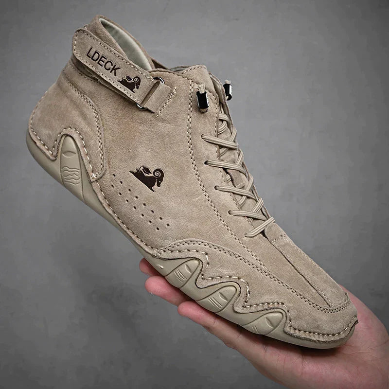 Men's casual lace-up ankle boots in classic tones with durable stitching and urban-ready silhouette