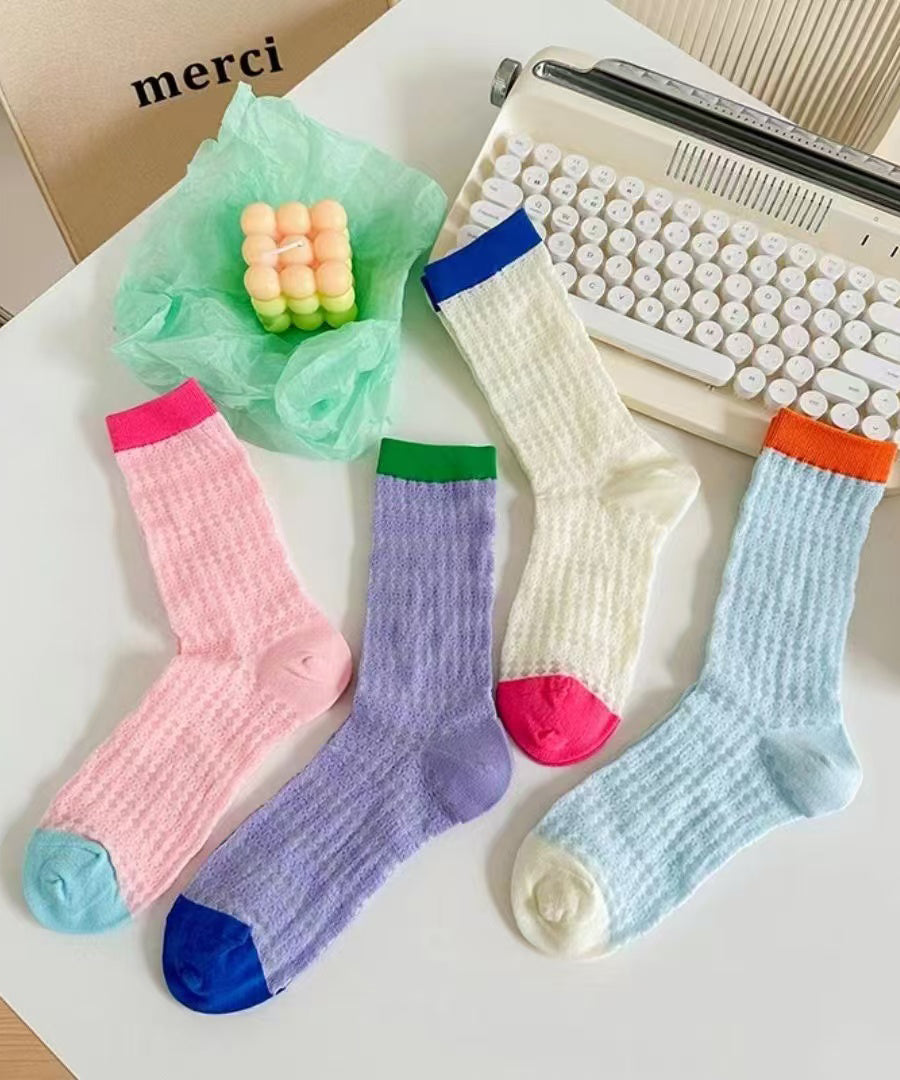 Nouvelles chaussettes mi-mollet respirantes ajourées en maille - Urbann-Vibe