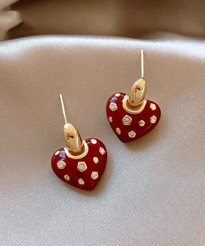 Nouvelles boucles d'oreilles pendantes en alliage de cuivre rouge et zircon - Urbann-Vibe