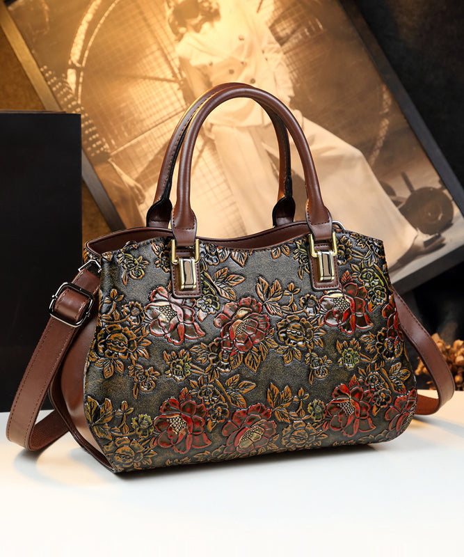Nouveaux sacs à main rétro marron gaufrés solides et durables pour femmes - Urbann-Vibe