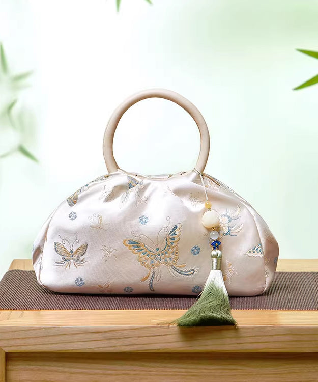 Nouveau sac fourre-tout polyvalent en jacquard à pompons rétro - Urbann-Vibe