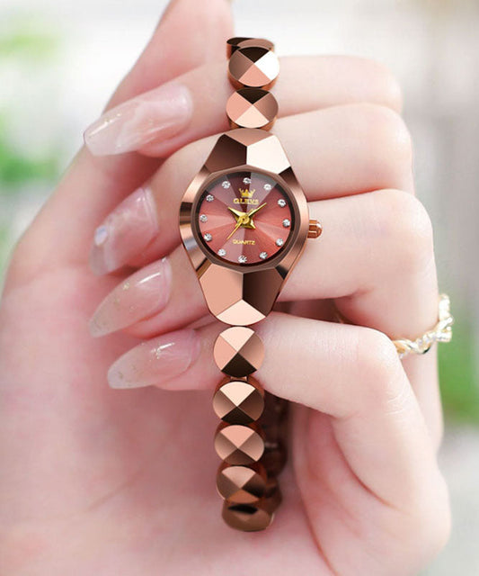 Nouvelles montres étanches à mouvement à quartz en acier inoxydable or rose - Urbann-Vibe