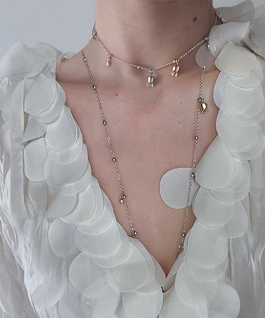 Nouveau collier lariat à pampilles florales en alliage de soie - Urbann-Vibe