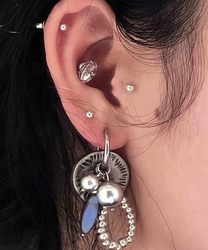 Boucles d'oreilles pendantes en soie, acier inoxydable et résine - Urbann-Vibe