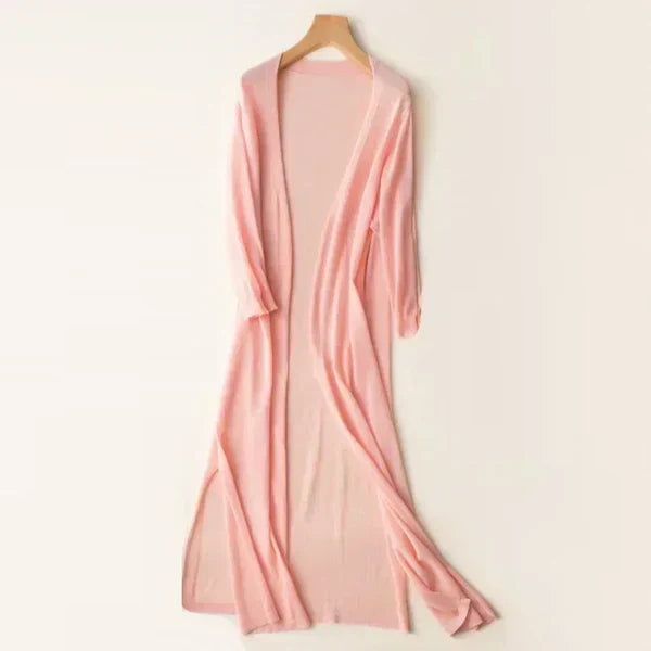 Women's lightweight open-front knit cardigan poncho silhouette breathable versatile everyday layering