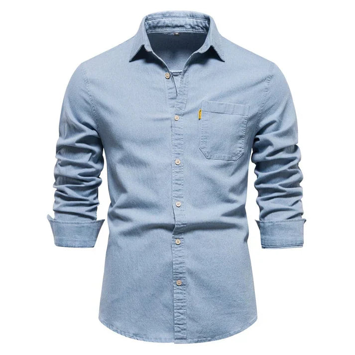 Men's lightweight white premium summer shirt elegant tailored cut breathable easy-care fabric