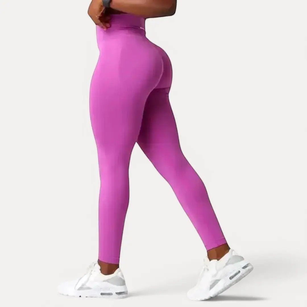 Black high-waisted full-length sculpting leggings with buttery-soft stretchy fabric for women