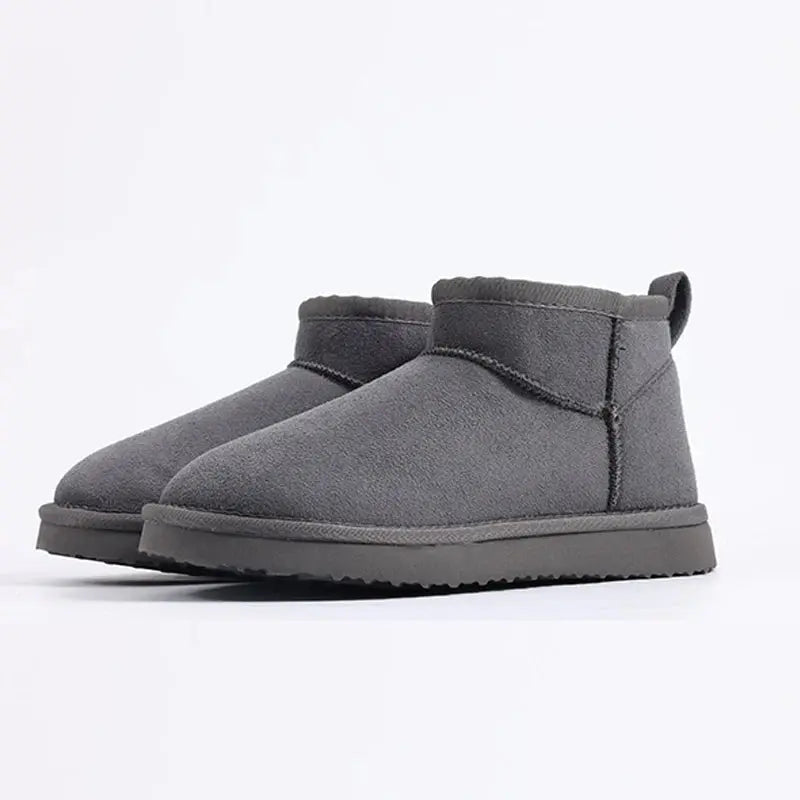 Women's cozy platform ankle boots, warm soft-sole winter footwear with non-slip grip