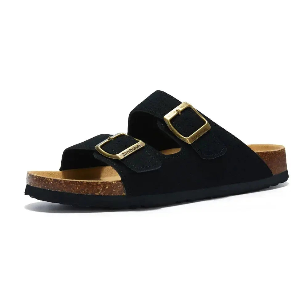 Women's lightweight cork footbed sandals with non-slip sole for indoor outdoor casual wear