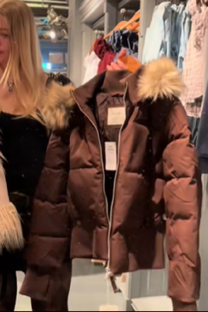 Women's winter hooded jacket flattering streamlined silhouette with cozy insulation modern style