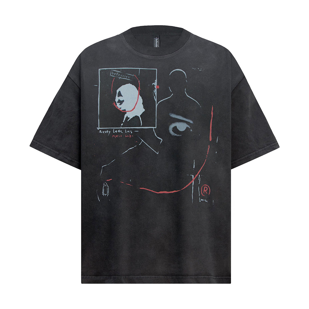 Unisex soft-washed cotton blend crew neck tee with bold "Be Fearless" statement print relaxed fit