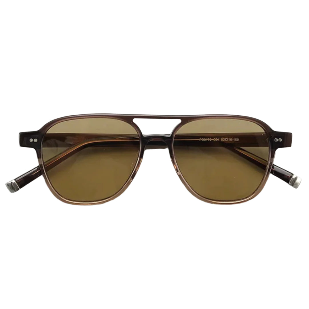 Unisex polarized sunglasses double bridge acetate frame UV400 lenses sleek lightweight modern design